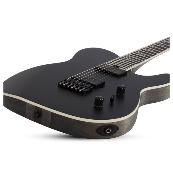Schecter PT SLS Elite Evil Twin, Satin Black, Front Angled Right