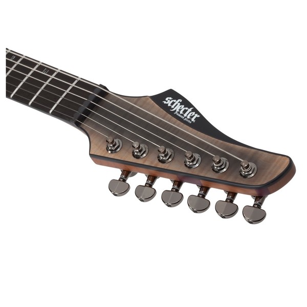 Schecter Banshee Mach-6 Evertune, Fallout Burst, Headstock