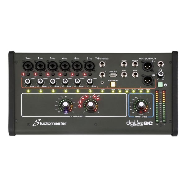 Studiomaster DigiLive 8C Digital Mixer, Front