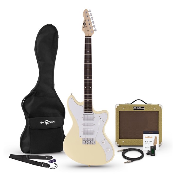 Seattle Electric Guitar + Amp 35W Pack, Vintage White