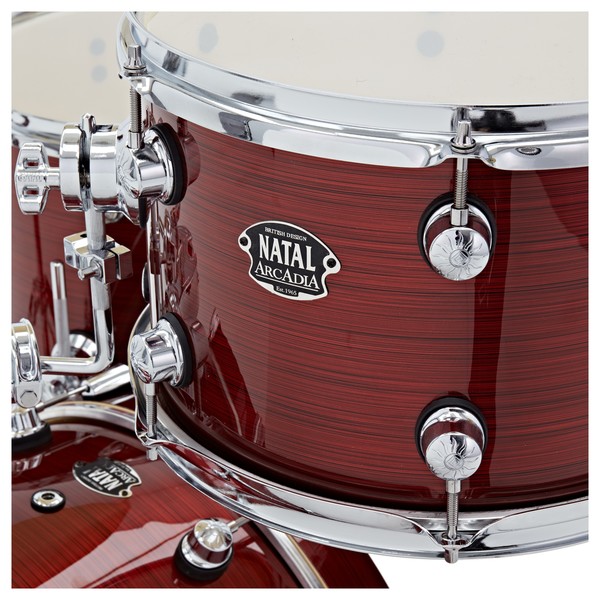 Natal Arcadia Poplar 18" Drum Kit w/Hardware, Red Strata