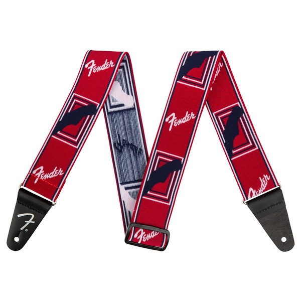 Fender Weighless 2" Monogram Strap, Red/White/Blue - Main