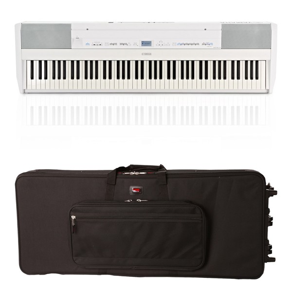 Yamaha P515 Digital Piano, White, Gator Case Bundle