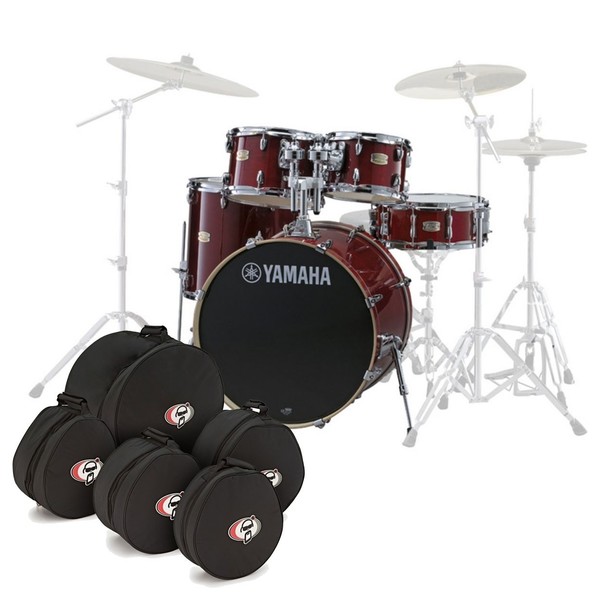 Yamaha Stage Custom Birch 20'' 5pc Shell Pack w/Bags, Cranberry Red