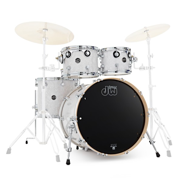 DW Drums Performance Series 22" 4 Piece Shell Pack, White Marine