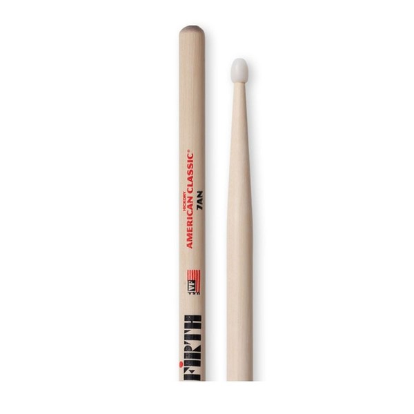 Vic Firth 7AN Nylon Tip Hickory Drumsticks, 8 Pair Value Bundle - Detail
