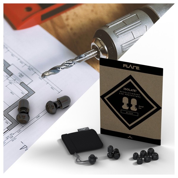 Flare Audio Isolate 2, Black, Lifestyle and Packaging 1
