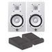 Yamaha HS5 Active Studio Monitors (White) with Isolation Pads, Pair