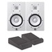 Yamaha HS7W Full-Range Studio Monitors, White with Iso Pads (Pads)