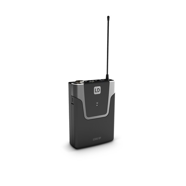 LD Systems U308 Dual Headset Wireless Microphone System, Bodypack Front Angled Right