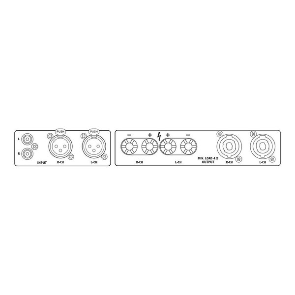 IMG Stageline STA-400D Stereo Class-D PA Amplifier, Connectivity Diagram