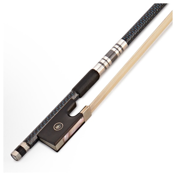 Orchestra Carbon Fibre Weave Violin Bow 4/4, Black and Blue