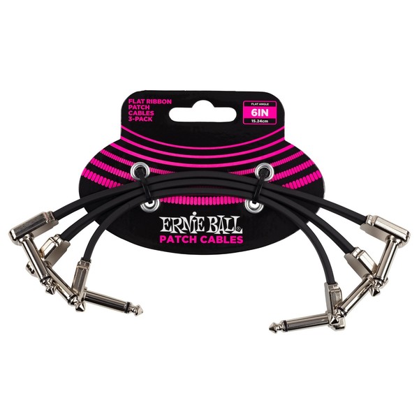 Ernie Ball 6" Flat Ribbon Patch Cable, 3-Pack - Main