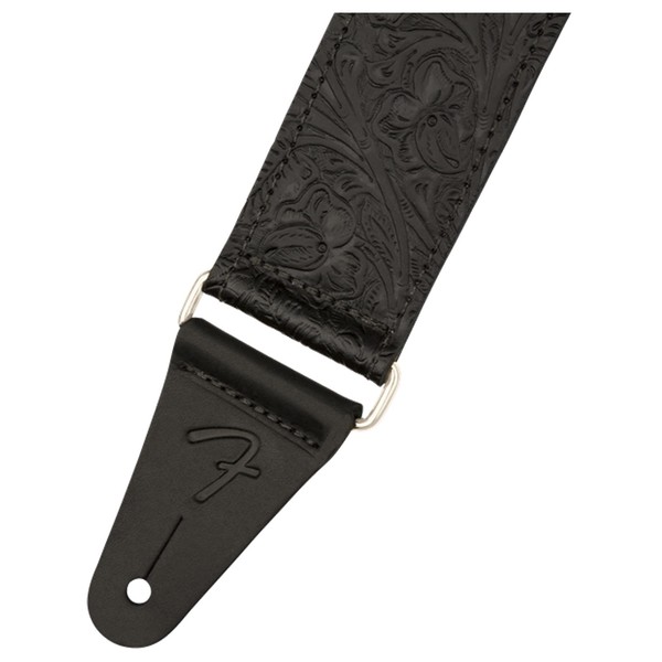 Fender Tooled Leather 2" Strap, Black - End
