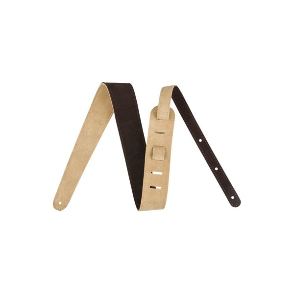 Fender Reversible 2" Suede Strap, Brown/Tan reverse