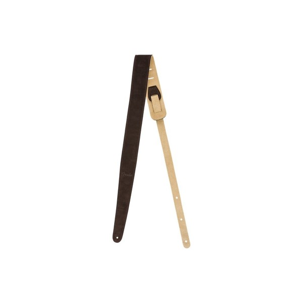 Fender Reversible 2" Suede Strap, Brown/Tan side