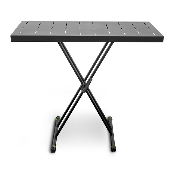 Gravity KSX2RD Set with X-Form Double Keyboard Stand and Rapid Desk, Full Setup Front