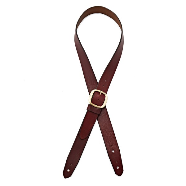 Bear Straps Basic Guitar Strap, Red w/ Brass Buckle