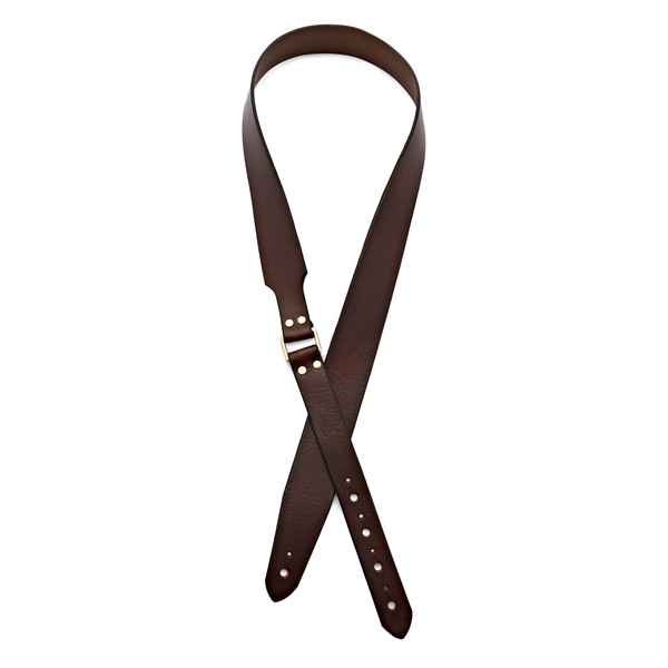 Bear Straps Bear Broadway Guitar Strap, Brown w/ Brass Connector