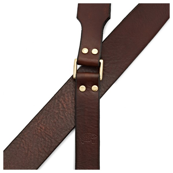 Bear Straps Bear Broadway Guitar Strap, Brown w/ Brass Connector