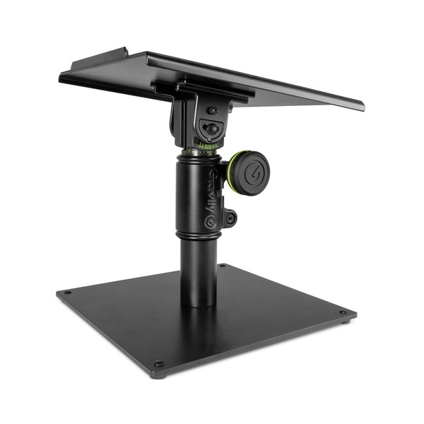 Gravity SP3102 Desktop Studio Monitor Stand, Angled Below Shot