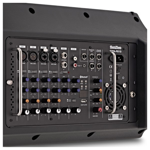 SubZero SZPA-P810 700W 10" Portable PA System with Bluetooth