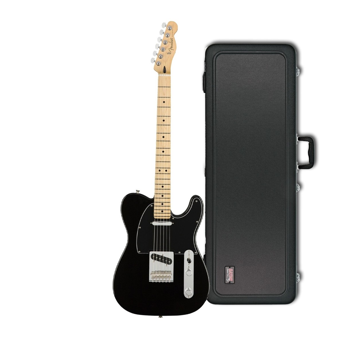 Fender Player Telecaster Mn Zwart Met Gator Deluxe Harde Koffer Gear4music 6735