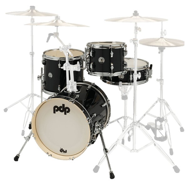 PDP by DW New Yorker 16'' 4pc Shell Pack, Black Onyx Sparkle