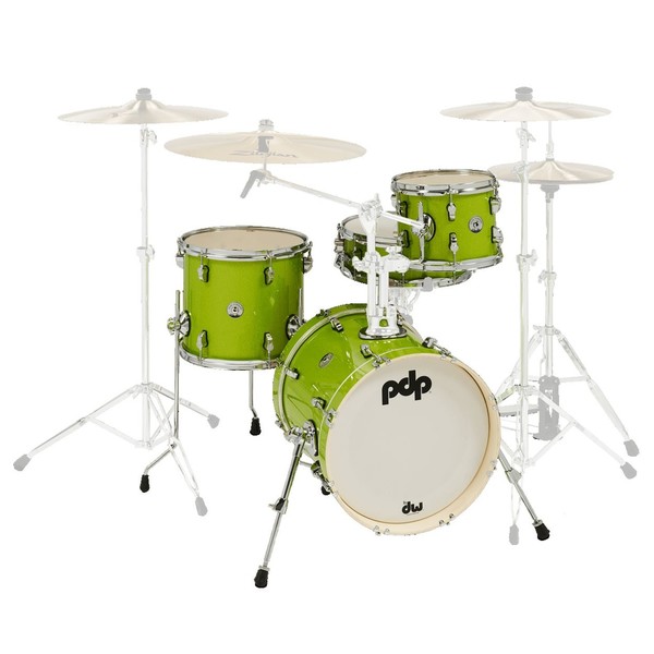 PDP by DW New Yorker 16'' 4pc Shell Pack, Electric Green Sparkle