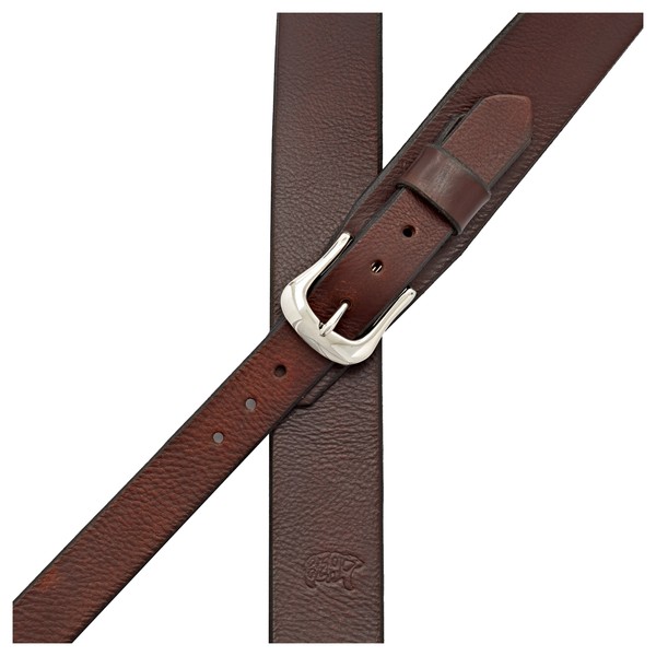 Bear Straps Slimline Classic Guitar Strap, Brown w/ Silver Buckle