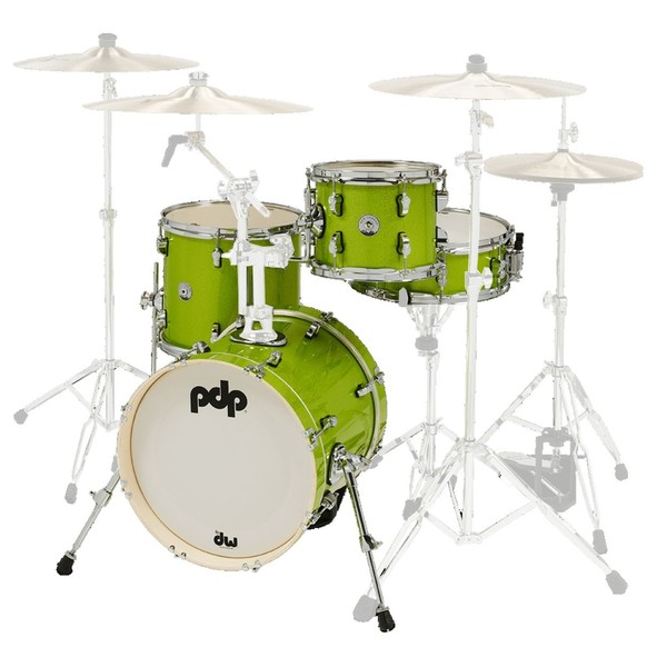 PDP by DW New Yorker 16'' 4pc Shell Pack, Electric Green Sparkle