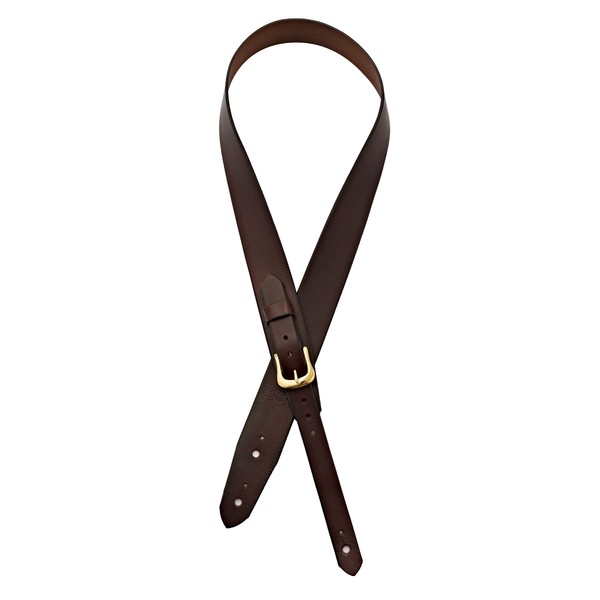 Bear Straps Slimline Classic Guitar Strap, Brown w/ Brass Buckle at  Gear4music