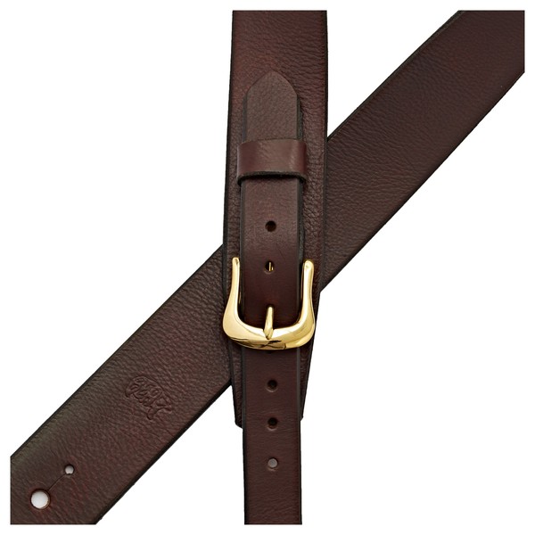 Bear Straps Slimline Classic Guitar Strap, Brown w/ Brass Buckle at  Gear4music