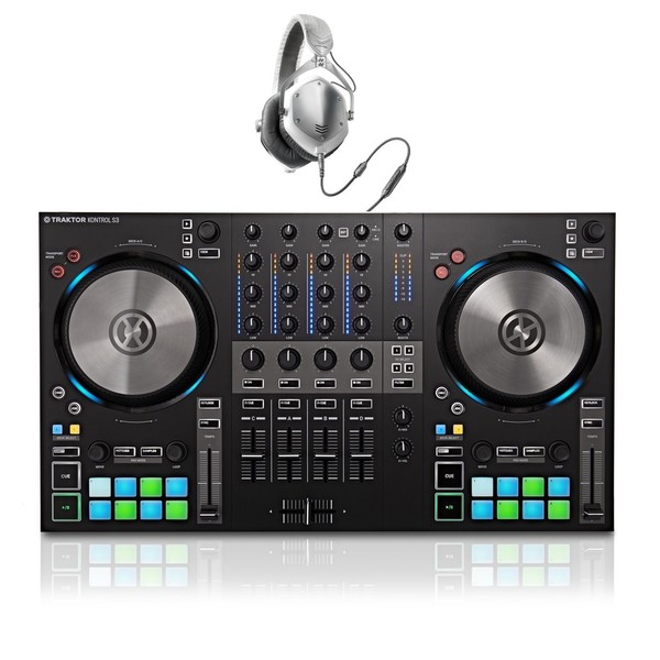 Native Instruments Traktor Kontrol S3 with V-Moda M-100 Headphones - Full Bundle