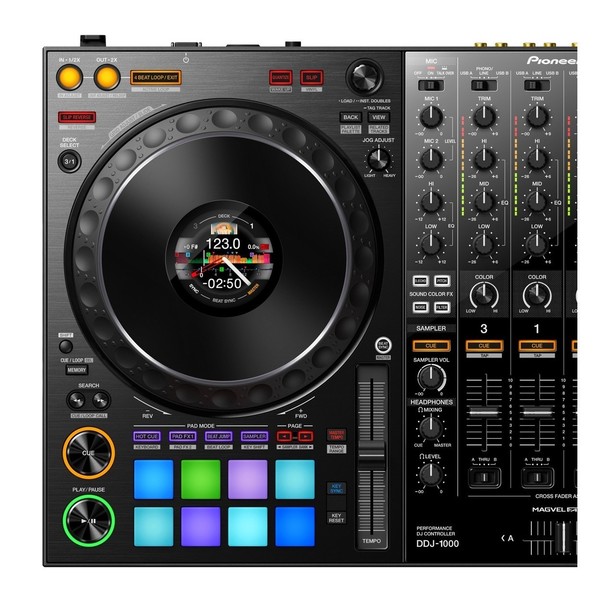 Pioneer DJ DDJ-1000 Rekordbox DJ Controller with V-Moda Headphones