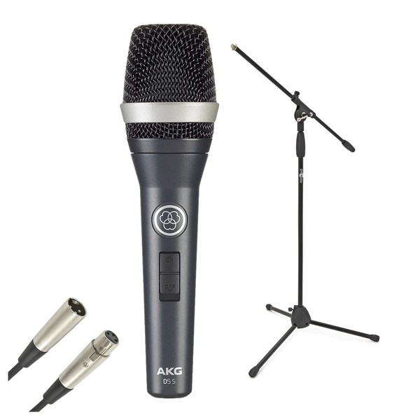 AKG D5 S Dynamic Vocal Microphone with Switch with Stand and Cable