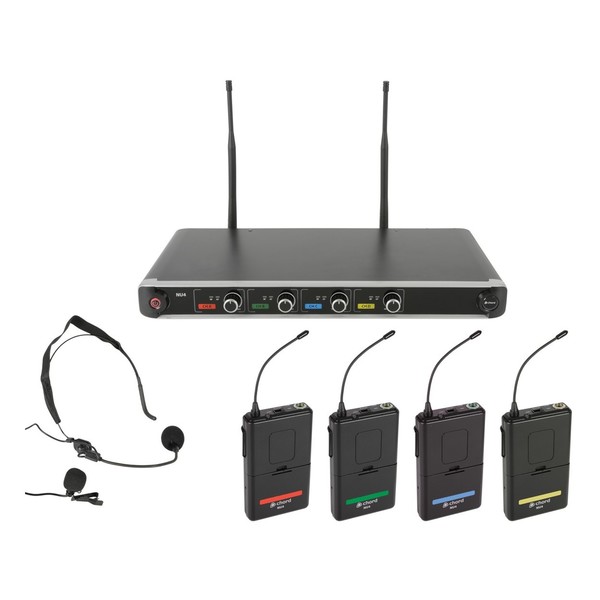 Chord NU4 Quad UHF Wireless System, Neck/Lapel, Full System