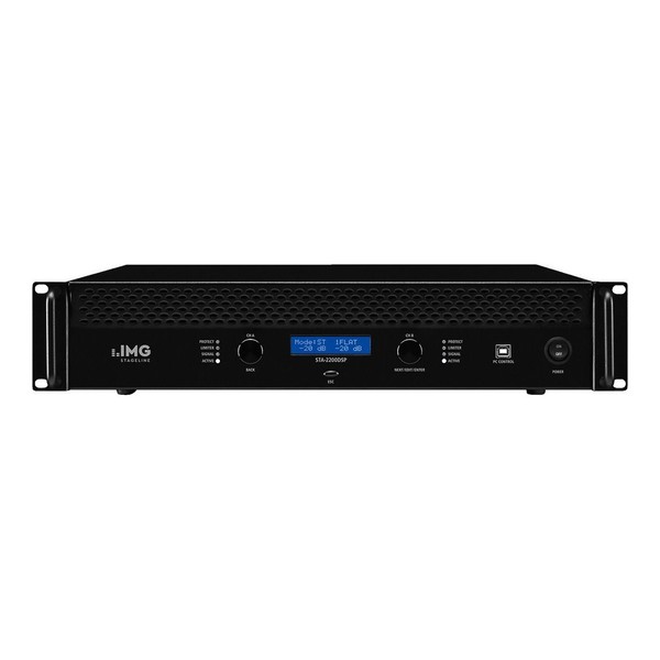 IMG Stageline STA-2200DSP Stereo PA Amplifier with DSP, Front
