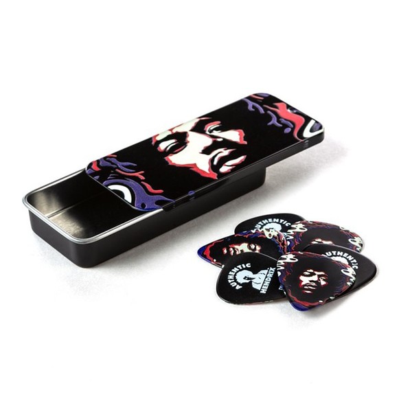 Dunlop Jimi Hendrix Star Haze Heavy Picks, Pick Tin of 6 - Pick Tin and Picks View