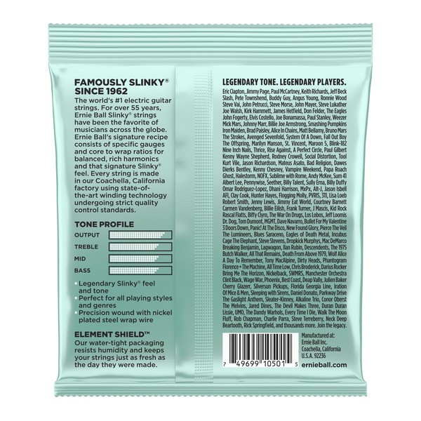 Ernie Ball Mondo Slinky Guitar Strings, 10.5-52 - back