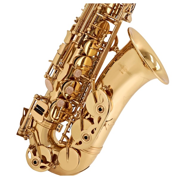 Alto Saxophone by Gear4music, Gold close 2