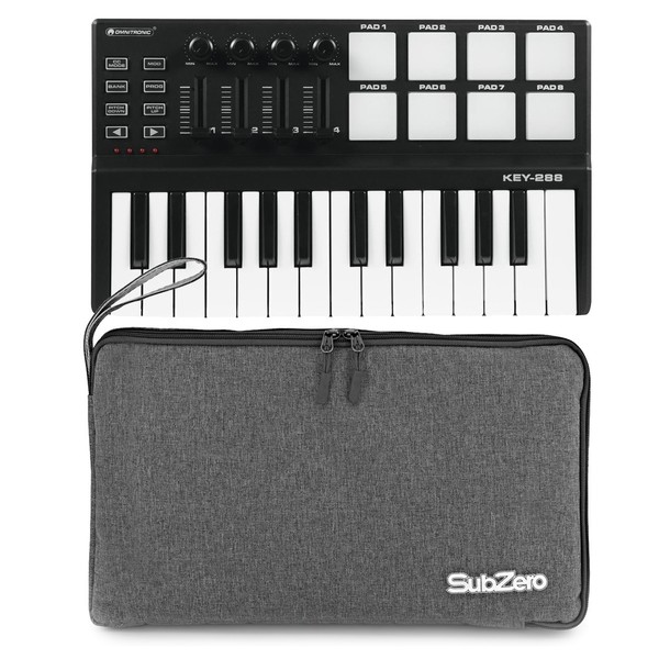 Omnitronic KEY-288 MIDI Controller with Bag - Full Bundle