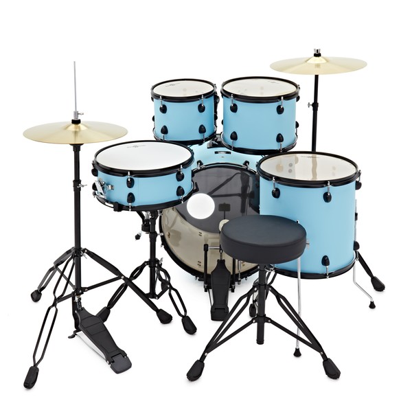 Batteria Acustica BDK1 Gear4music Blu Completa Con Bacchette Extra - Foto 10