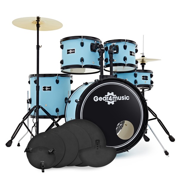 BDK-1 Fusion Drum Kit + Practice Pad, Pastel Blue