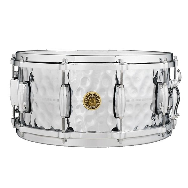 Gretsch USA 14" x 5" Hammered Chrome over Brass Snare Drum