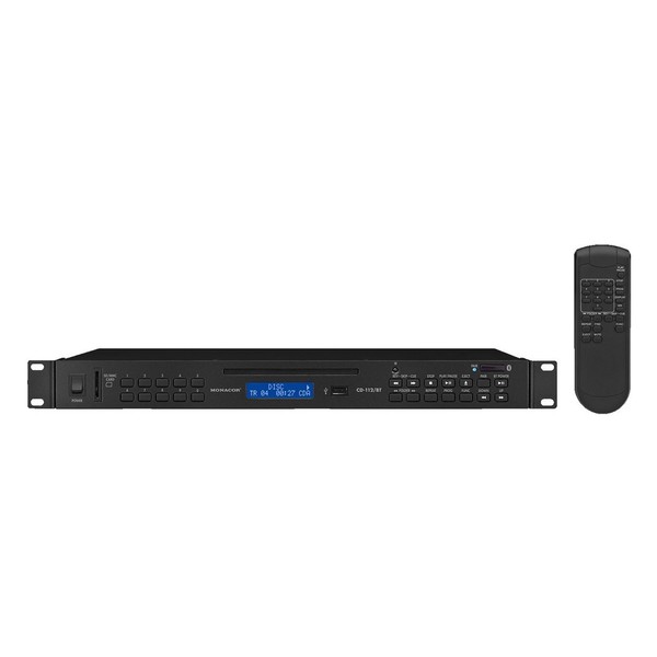 Monacor CD-112/BT CD and MP3 Player, Front with Remote