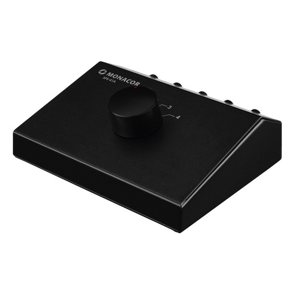 Monacor SPS-41A Stereo Line Switch Box, Front Angled Right