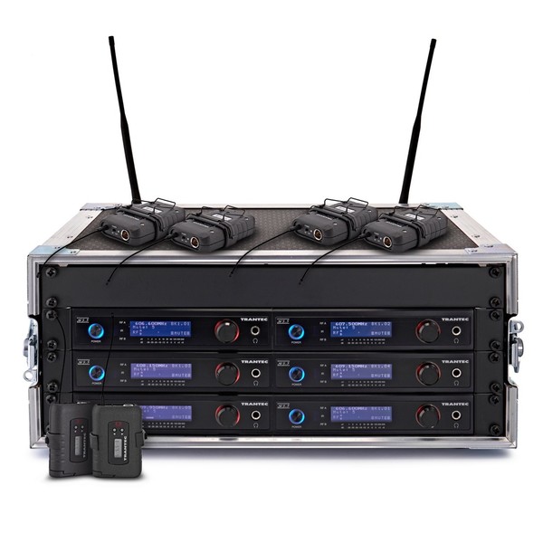 Trantec S5.5 Racked and Ready 6-Way Wireless Lapel Mic System, Full System