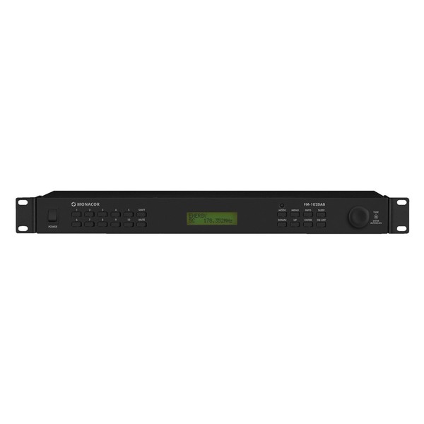 Monacor FM-102DAB Digital Stereo Tuner for FM and DAB+, Front