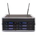 Trantec S5.5 Racked and Ready 6-Way Wireless Lapel Mic System, Receivers in Rack Front Tilted